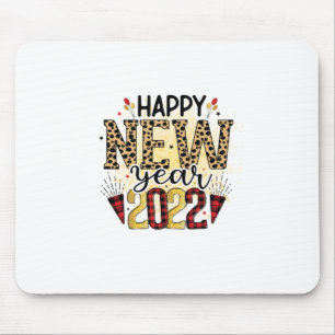 Hello 2022 Happy New Year 2022 Leopard Mouse Pad