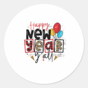 Hello 2022 Happy New Year All Classic Round Sticker