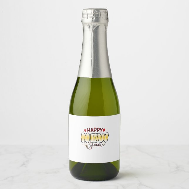 Hello 2022 Happy New Year Sparkling Wine Label (Front)