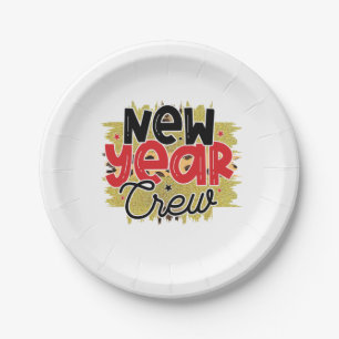 Hello 2022 New Year Crew Paper Plate