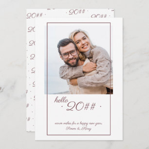 Hello 2024 Minimalist Offset Framed Photo New Year Holiday Card