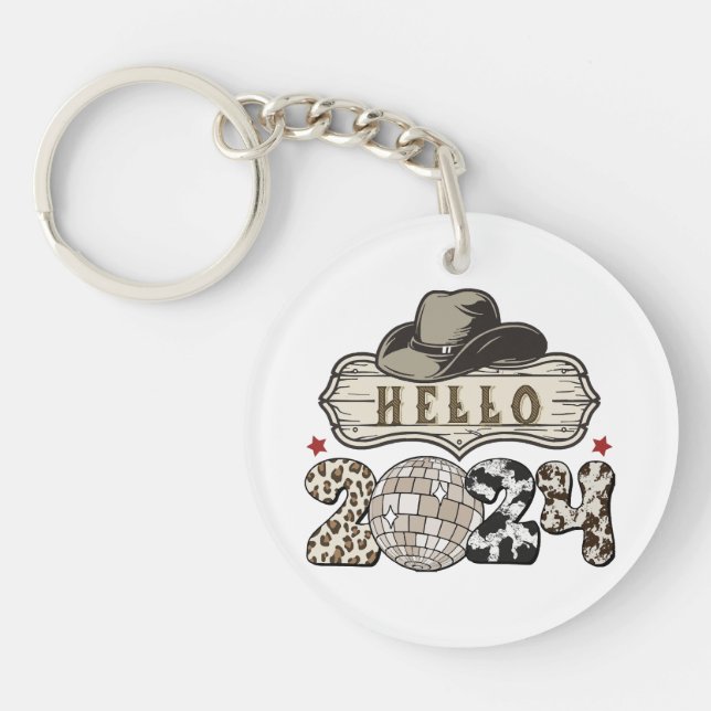 Hello 2024 Western Key Ring (Front)