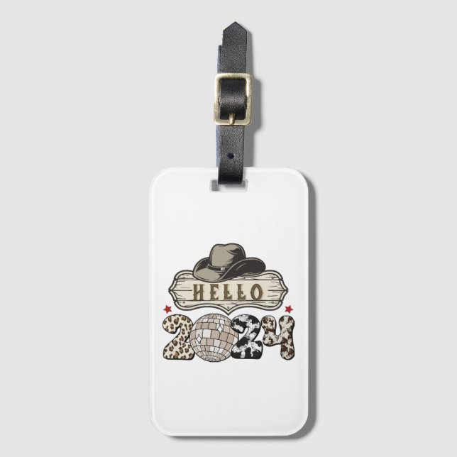 Hello 2024 Western Luggage Tag (Front Vertical)