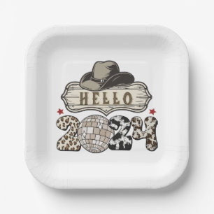 Hello 2024 Western Paper Plate