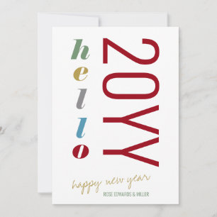 Hello 2026 Colourful Bold Typography New Year Holiday Card