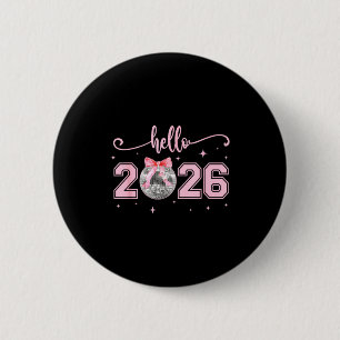 Hello 2026 Cute Nk Bow 2026 New Year's Eve Party  6 Cm Round Badge