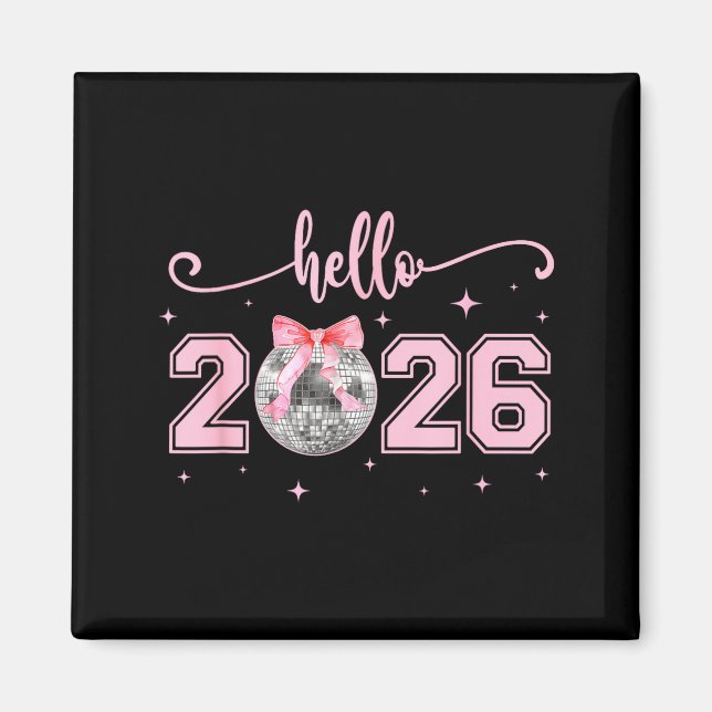 Hello 2026 Cute Nk Bow 2026 New Year's Eve Party  Magnet (Front)