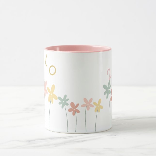 Hello 2026 Floral New Year Mug (Center)