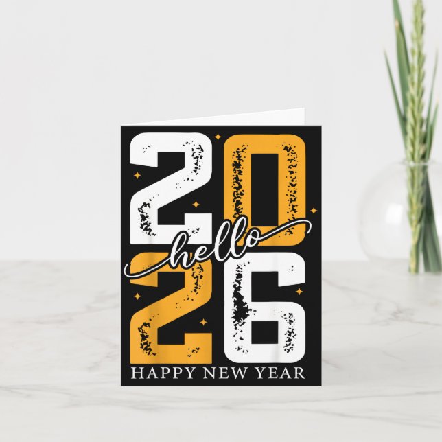 Hello 2026 Happy New Year 2026 New Year's Eve Part Card (Front)