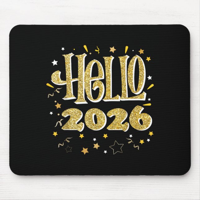 Hello 2026 Happy New Year Pajama Funny Family Matc Mouse Pad (Front)
