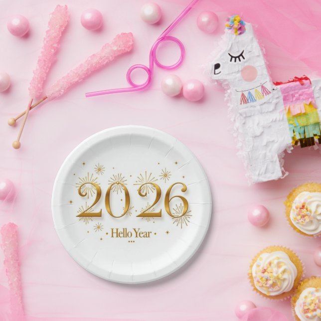 Hello 2026 Paper Plates (Party)