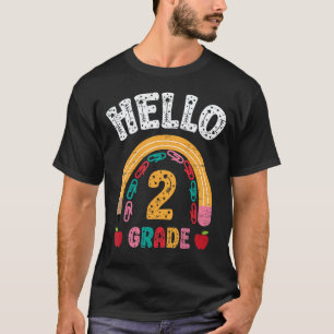Hello 2 Grade Back To School Pre K Teacher Kinderg T-Shirt