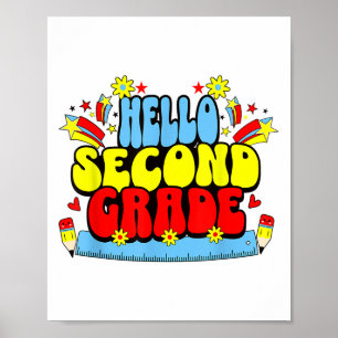 Hello 2nd-grade 1st Day Of The School Year Element Poster