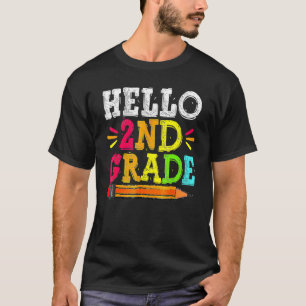 Hello 2nd Grade Back To School For Students Teach T-Shirt