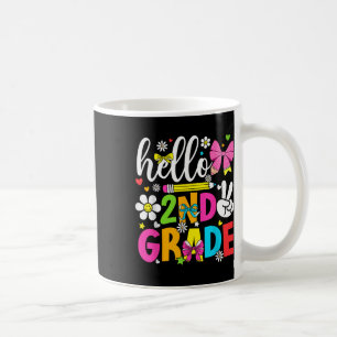 Hello 2nd Grade Coquette Bow Pencil Back To School Coffee Mug