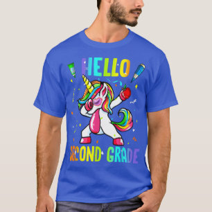 Hello 2nd Grade Cute Unicorn Welcome Back To Schoo T-Shirt
