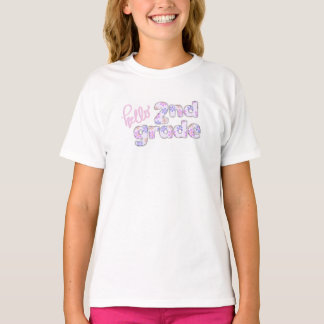 Hello 2nd Grade Floral print Tshirt