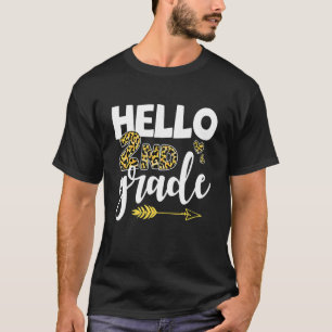 Hello 2nd Grade Leopard Teacher Students Back To S T-Shirt