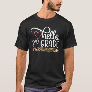Hello 2nd Grade Leopard Teacher Students Back To S T-Shirt