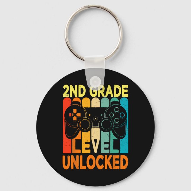 Hello 2nd Grade Level Unlocked Video Game Back To  Key Ring (Front)