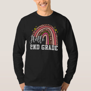 Hello 2nd Grade Rainbow Leopard Back To School Boy T-Shirt