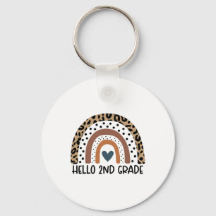 Hello 2nd Grade Rainbow Teacher Team Second Grade Key Ring