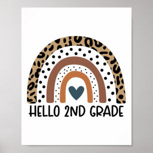 Hello 2nd Grade Rainbow Teacher Team Second Grade Poster