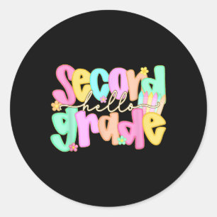 Hello 2nd Grade Shirt First Day Of Back To School Classic Round Sticker