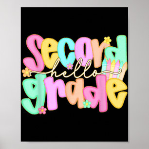 Hello 2nd Grade Shirt First Day Of Back To School Poster