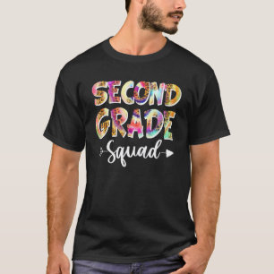 Hello 2nd Grade Squad Tie Dye Leopard Back To Scho T-Shirt