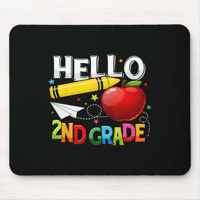 Hello 2nd Grade Teacher Team Second Grade Squad Gi Mouse Pad (Front)