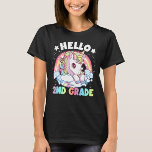 Hello 2nd Grade Teacher Unicorn Back To School Gir T-Shirt