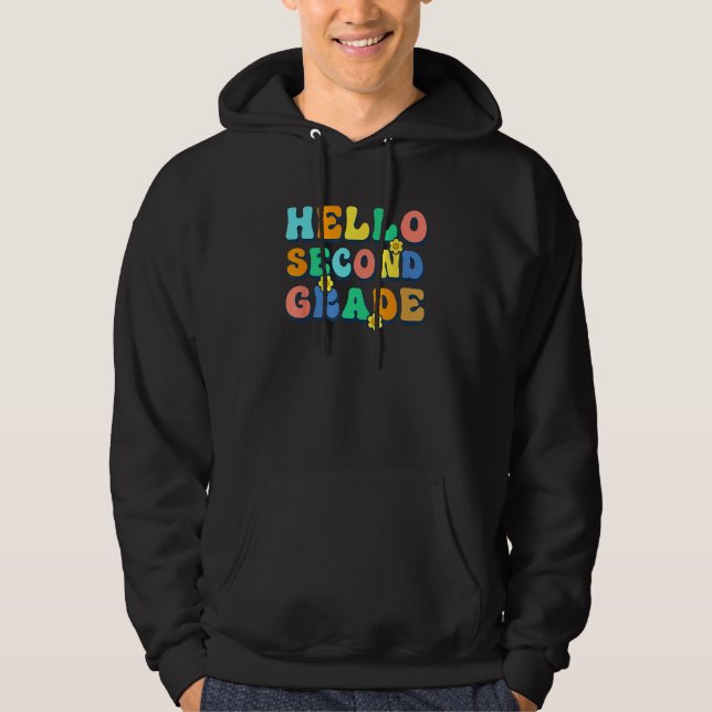 Hello 2nd Second Grade Teacher Kids Back To School Hoodie (Front)