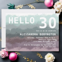 Hello 30 birthday ombre teal purple white