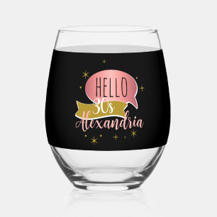 hello 30 Stylish Personalised 30th birthday Stemless Wine Glass