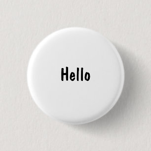 Hello 3 Cm Round Badge