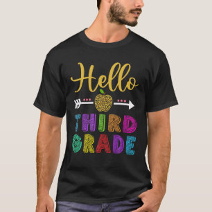 Hello 3Rd Grade Back To School Girls Teacher Cute T-Shirt