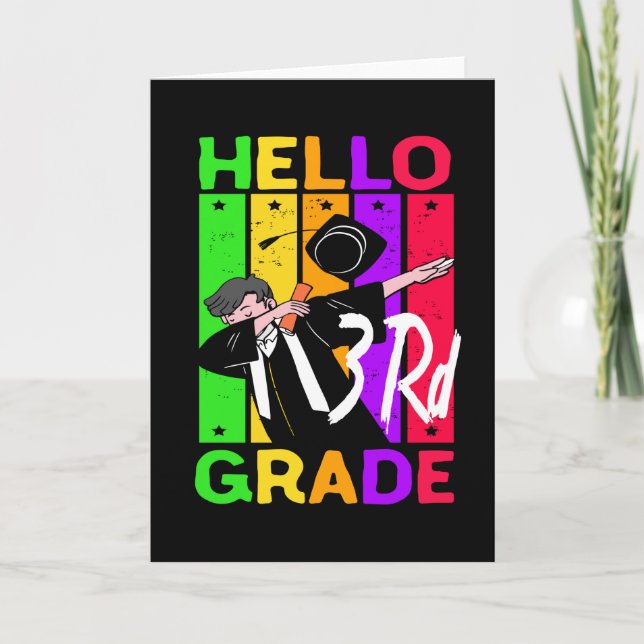 Hello 3rd Grade|Back To School Hello 3rd Grade Card (Front)