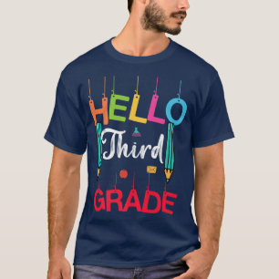 Hello 3rd Grade Back To School Teacher Kids First T-Shirt