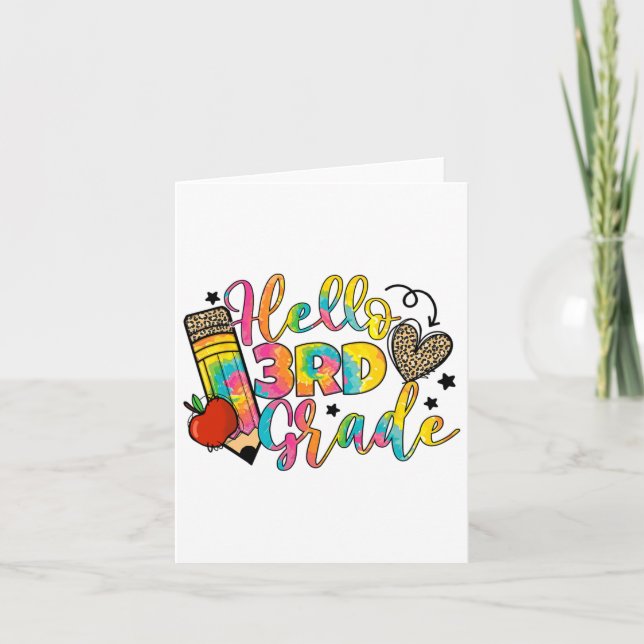 Hello 3rd Grade Ck To School Third Grade Teacher G Card (Front)