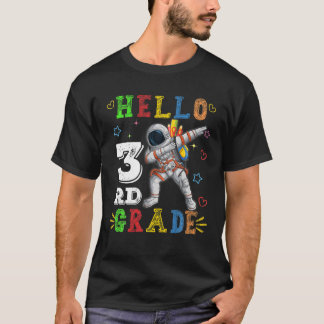 Hello 3Rd Grade Dabbing Astronaut Back To School T-Shirt