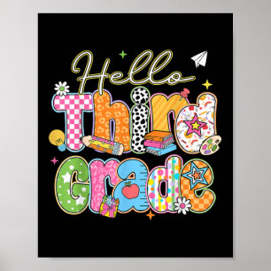 Hello 3rd Grade First Day Of School Back To School Poster