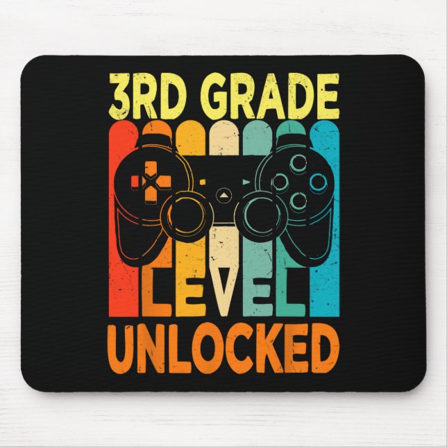 Hello 3rd Grade Level Unlocked Video Game Back To  Mouse Pad (Front)