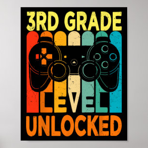 Hello 3rd Grade Level Unlocked Video Game Back to  Poster