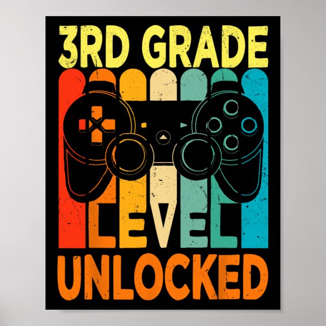 Hello 3rd Grade Level Unlocked Video Game Back to  Poster (Front)