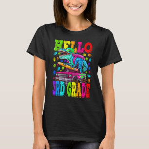 Hello 3rd Grade Monster Truck Dinosaur Back To Sch T-Shirt