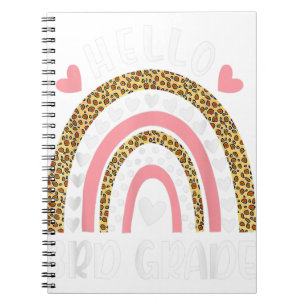 Hello 3rd Grade Rainbow Teachers Kids Back to Scho Notebook