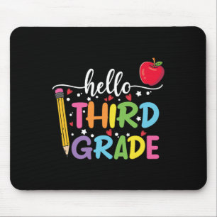 Hello 3rd Grade Teacher Student Back To School Mouse Pad