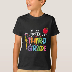 Hello 3rd Grade Teacher Student Back To School  T-Shirt