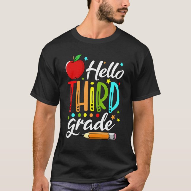 Hello 3rd Grade Team Third Grade Teacher Kids Back T-Shirt (Front)